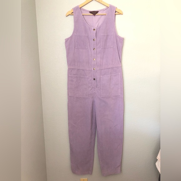 Vtg lavender curdoroy romper overall pants Vtg 15-16 current large xl see measu - Picture 1 of 10